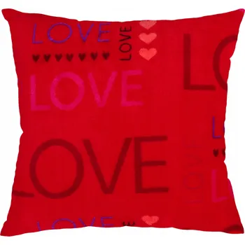 Polštář DEKORAČNÍ POVLEČENÍ NA POLŠTÁŘ 40X40 CM DÁREK K VALENTÝNU LOVE MĚKKÉ