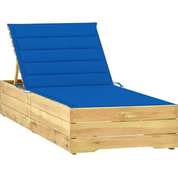 Zahradní lehátko zahrada-XL Zahradní lehátko královsky modrá poduška impregnovaná borovice 3065919