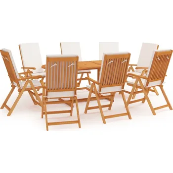 Zahradní sestava zahrada-XL 9dílný zahradní jídelní set s poduškami masivní teak šedý 3059558