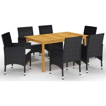 Zahradní sestava zahrada-XL 7dílný zahradní jídelní set černý 3067765