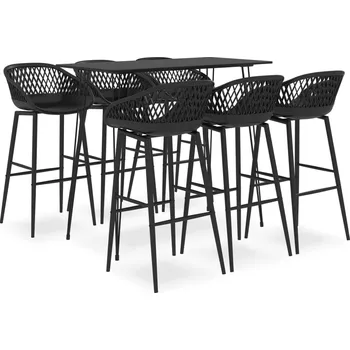 Jídelní set zahrada-XL 7dílný barový set černý 3057389