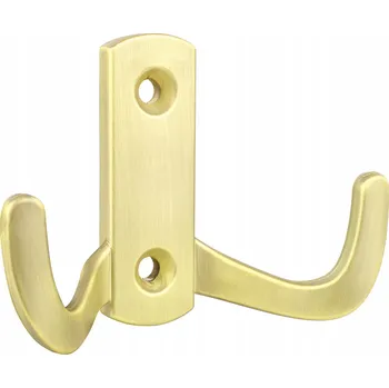 Věšák Věšák na nábytek ZLATÝ 68x48 nástěnný věšák na oblečení HÁČEK dvojitý
