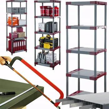 Dílenský regál Plastový regál do sklepa 180x50x46 cm ECO ZESÍLENÝ, ROBUSTNÍ