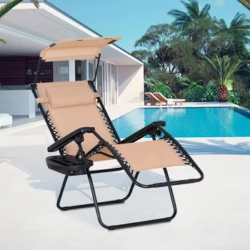 Zahradní lehátko Relaxační křeslo Avenberg PALMAS - béžová