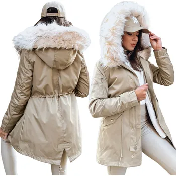 Dámská parka DStreet dámská bunda parka s kapucí béžová L
