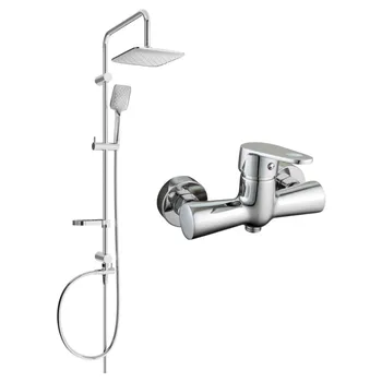 Mexen Sven nástěnná sprchová sada s dešťovou hlavicí a sprchovou baterií Kama, chrom - 72540262-00 Nástěnné sprchové systémy