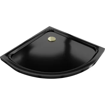 Sprchová vanička Mexen Flat sprchová vanička půlkruhová slim 70 x 70 cm, černá, sifon zlatý - 41707070G Půlkulaté sprchové vaničky