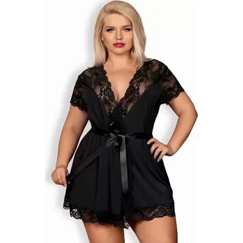 Dámský župan Elegantní župan 810 - PEI black 2XL/3XL - Obsessive 2XL/3XL Černá