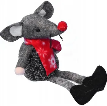 Vánoční dekorace Vánoční ozdoba figurka MYŠKA s visícíma nohama 22 cm