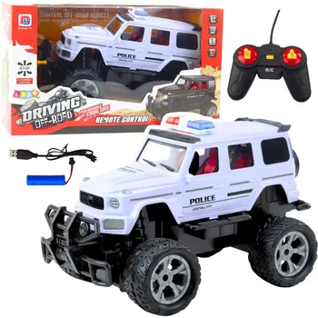 RC model auta LEAN Toys RC Policie Off-Road Vozidlo Bílý 1:12