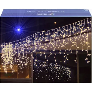 Vánoční osvětlení RAMPOUCHY 500 LED ZÁVĚS VENKOVNÍ OSVĚTLENÍ IP44 BÍLÁ TEPLÁ + STUDENÁ FLASH 24M