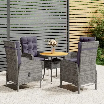 Zahradní sestava zahrada-XL 5dílný zahradní bistro set polyratan šedý 3058551