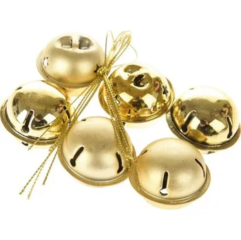 Vánoční dekorace Casa de Engel Kovové závěsné rolničky zlatá - sada 6ks