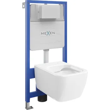 Klozet Mexen podomítková sada WC rám Fenix Slim s WC mísou Margo, bílý lesk - 6103342XX00 Podomítkové WC sady