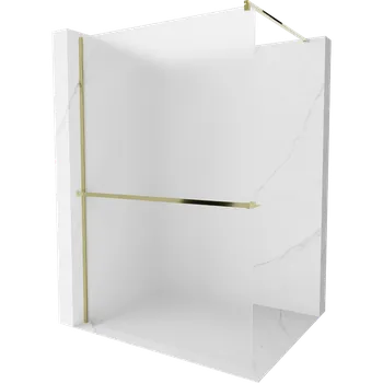 Mexen Kioto+ sprchová stěna s policí Walk-in 90 x 200 cm, námraza, zlatá - 800-090-121-50-30 Sprchové stěny