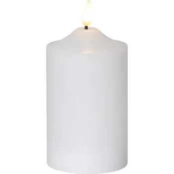 Svíčka LED svíčka z vosku na baterie bílá 15 cm s časovačem IP20 dekorativní svíčka
