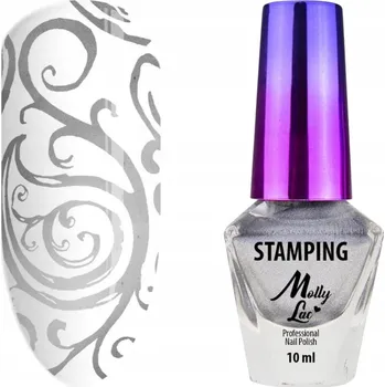 Lak na nehty Lak na razítka a stamping MollyLac č. 3 10 ml, stříbrný