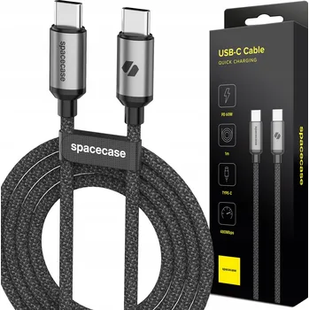 Datový kabel Kabel Spacecase USB typ C - USB typ C 1 m černý