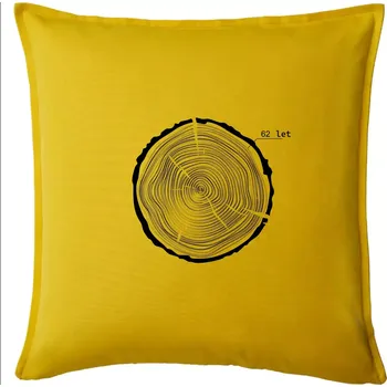 Polštář Letokruhy - 62 - Polštář 50x50 - 50x50 - Pouze potah ( Žlutá )