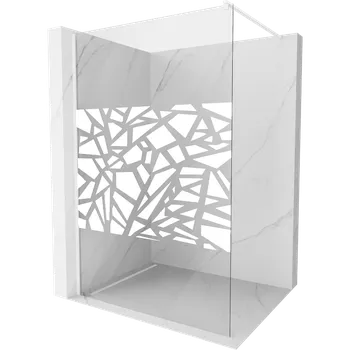Mexen Kioto sprchová stěna Walk-in 80 x 200 cm, bílý vzor 8 mm, bílá - 800-080-101-20-85 Sprchové stěny