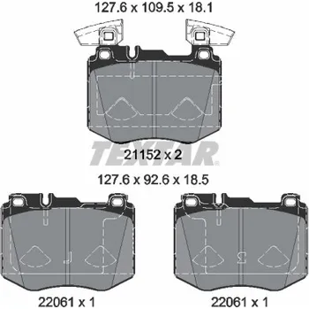 Brzdová destička Sada brzdových destiček, vždy 4 kusy v sadě TEXTAR 2115203