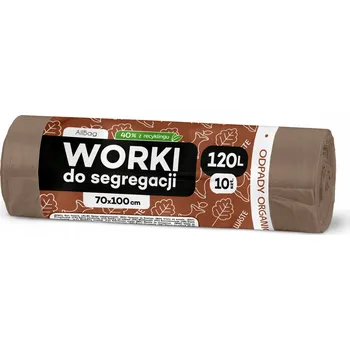Pytle na odpadky Pytle na bioodpad AllBag BRĄZOWE WORKI NA ŚMIECI ALLBAG 120L PYTLE PRO TŘÍDĚNÍ BIO ODPADU 120 l 10 ks