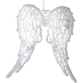 Vánoční dekorace Casa de Engel Plastová závěsná křídla - stříbrná 24/96