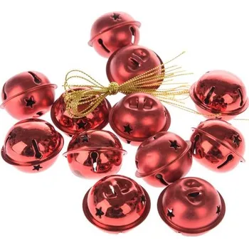 Vánoční dekorace Casa de Engel Kovové závěsné rolničky červená - sada 12ks