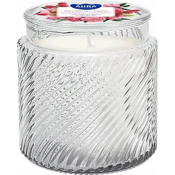 Svíčka Vonná svíčka parafínová MALINA - PIVOŇKA Aura 1 ks