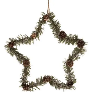 Vánoční dekorace Casa de Engel Umělý závěsný věnec - hvězda