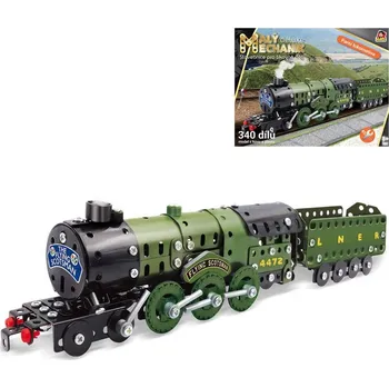 ostatní stavebnice MALÝ MECHANIK Parní lokomotiva 340 dílků kovová STAVEBNICE typu Merkur | 33