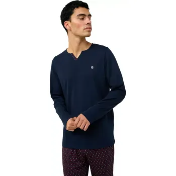 Pánské pyžamo Pánské elegantní bavlněné pyžamo do V Vamp 23612 blue velikost M