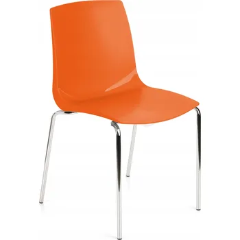 Jídelní židle Konferenční židle do čekárny, kuchyně, jídelny – Plast, Kov, Oranžová.