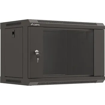 Racková skříň Lanberg | 19" RACKOVÁ SKŘÍŇ PRO MONTÁŽ NA STĚNU 6U/540X350 (FLAT PACK) S PROSKLENÝMI DVEŘMI ČERNÁ