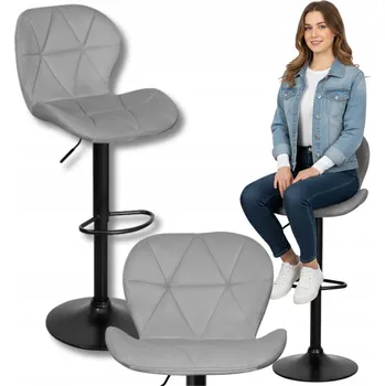 Barová židle Barová Židle Szchara , šedá, látka 111 cm