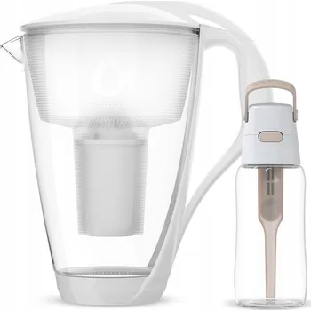 Skleněný džbán Dafi CRYSTAL Bílý Classic s béžovou lahví Solid 0,5 l