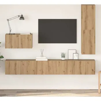 Obývací stěna vidaXL Sestava TV skříněk 4 pcs Artisanový dub kompozitní dřevo [3393329]