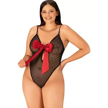 Dámské spodní prádlo Elegantní body Tienesy teddy 2XL/3XL - Obsessive 2XL/3XL Černá