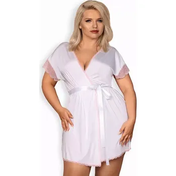Dámský župan Elegantní župan Girlly peignoir XXL - Obsessive XXL Bílá
