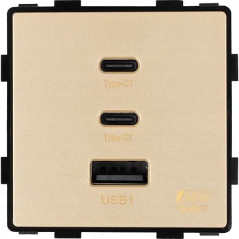 Elektrická zásuvka USB zásuvka do zdi MIUUN zlatá