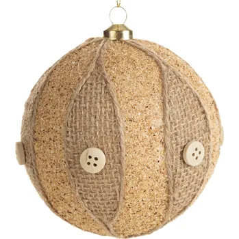 Vánoční ozdoba VÁNOČNÍ BANKA NA STROMEK SADA 6 KS (FI) 10 CM HNĚDÁ