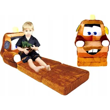 Křeslo Dětské křeslo MATERACE Z GÓR HOR Autíčko hnědé