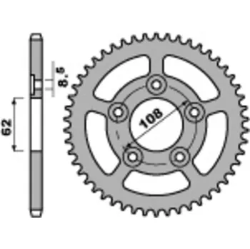 Nářadí na motocykly Ocelová standardní zadní řetězová kola PBR 714 - 520 714.40.C45