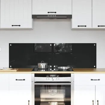 Kuchyňská zástěna 2 pcs Černá 70 x 40 cm tvrzené sklo