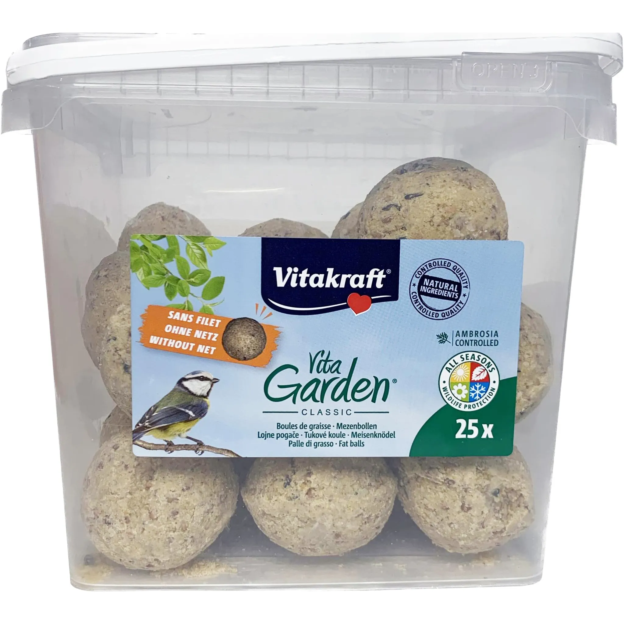 Fotografie 1 - Krmivo pro ptáka Vitakraft Vita Garden lojové koule bez síťky 25x 85 g