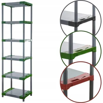 Dílenský regál Plastový regál do skladu, sklepa nebo garáže 222x90x46 cm - EKO