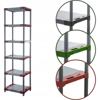 Dílenský regál Skladový regál plastový do sklepa garážový regál 222x90x46 CM SILNÝ