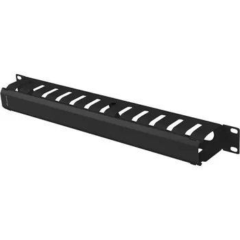 Racková skříň Lanberg | 19" KABELOVÝ MANAGEMENT KOVOVÝ 1U TYP A ČERNÝ