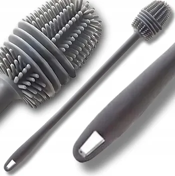 Kartáč na nádobí Silikonový kartáč na mytí lahví, sklenic a zavařovacích sklenic - flexibilní