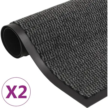 Rohožka zahrada-XL Protiprachové obdélníkové rohožky 2ks všívané 40x60 cm antracit 3051601